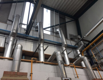 Exposed Venitlation pipes for gas training centre