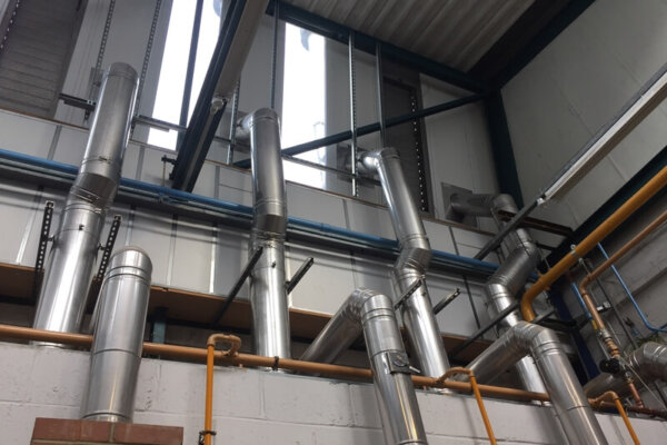 Exposed Venitlation pipes for gas training centre
